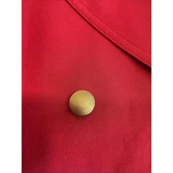 Diane Gilman Silk Duster long Jacket Trench Coat gold button Plus size 2X 56"‎ - Picture 9 of 13